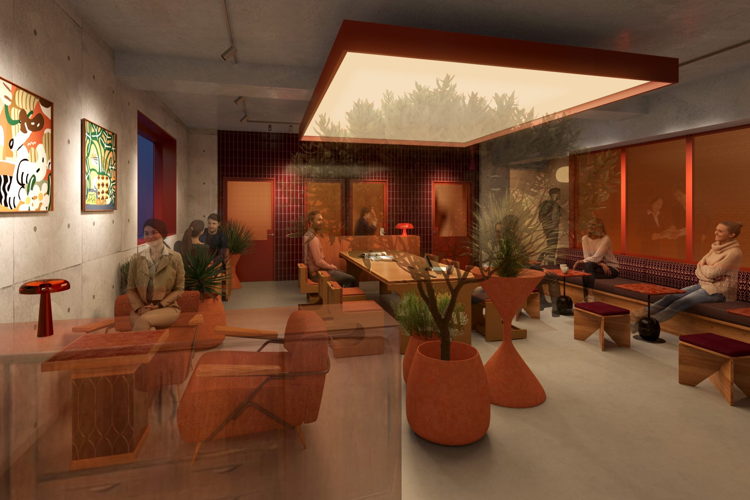 ▲2F共用ラウンジイメージ