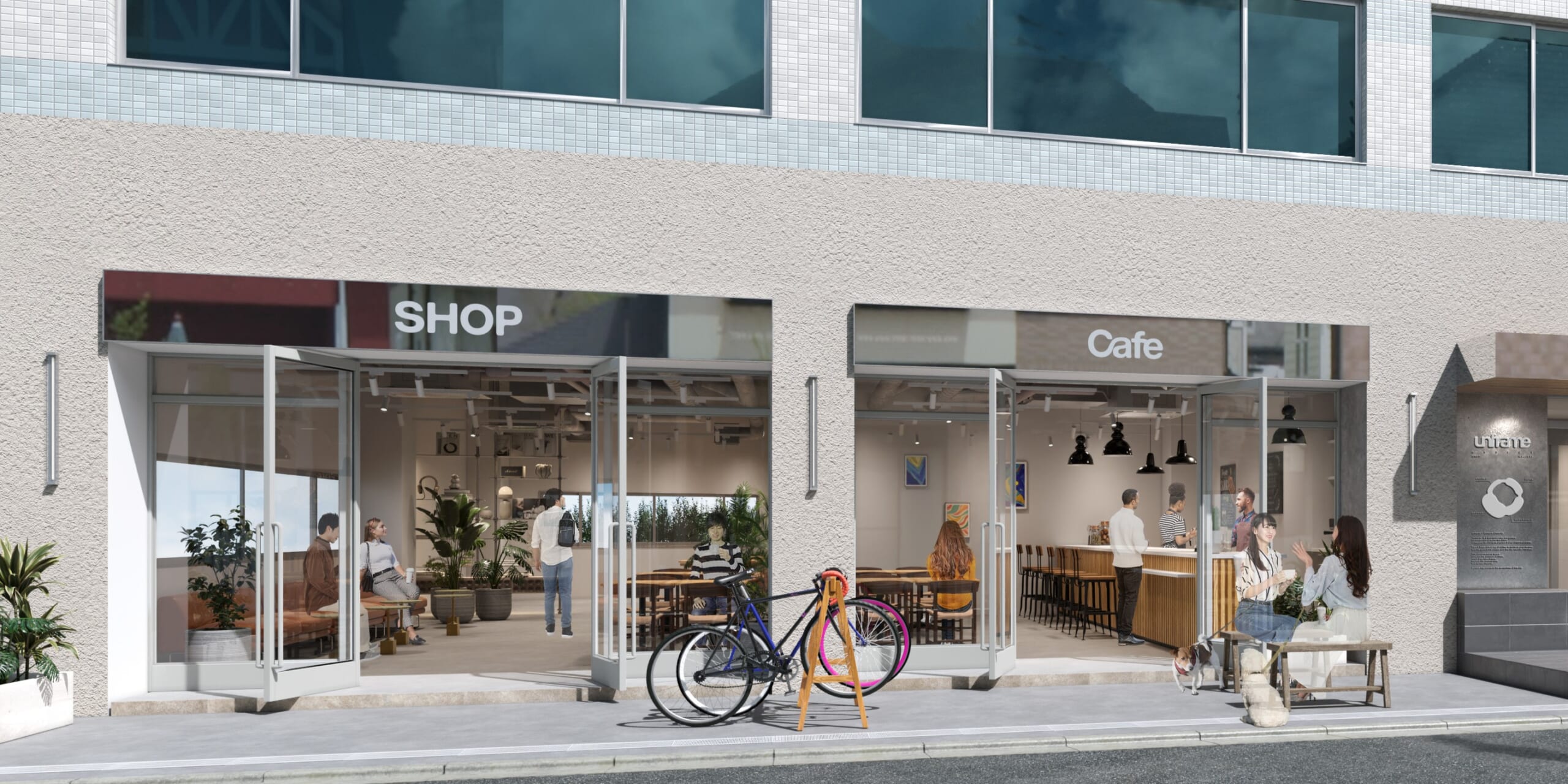 ▲1F ショップ区画外観イメージ